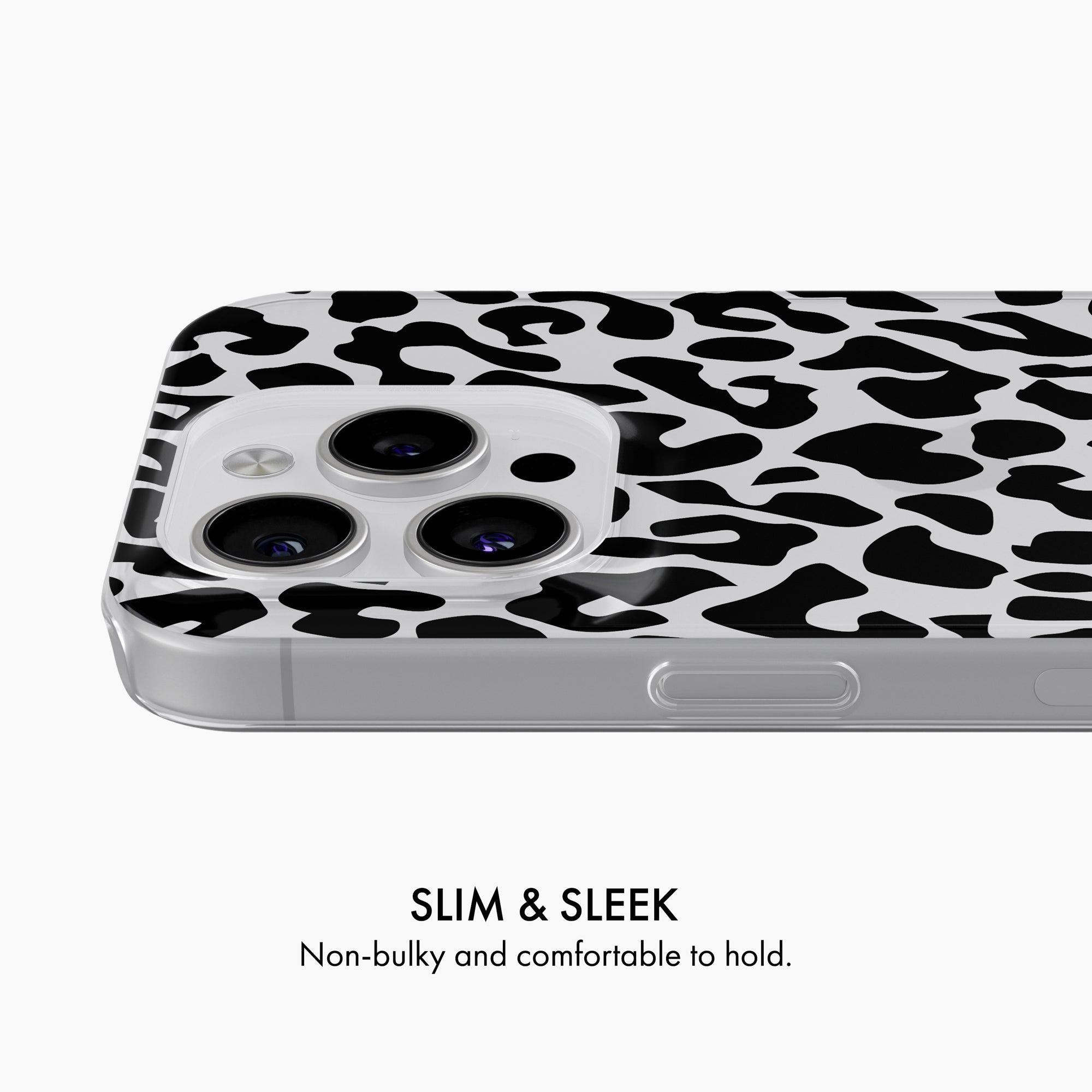 Black Leopard Print - Clear Phone Case