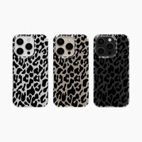 Black Leopard Print - Clear Phone Case