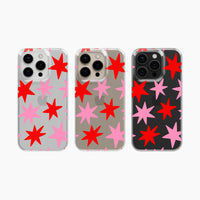 Pink & Red Stars - Clear Phone Case