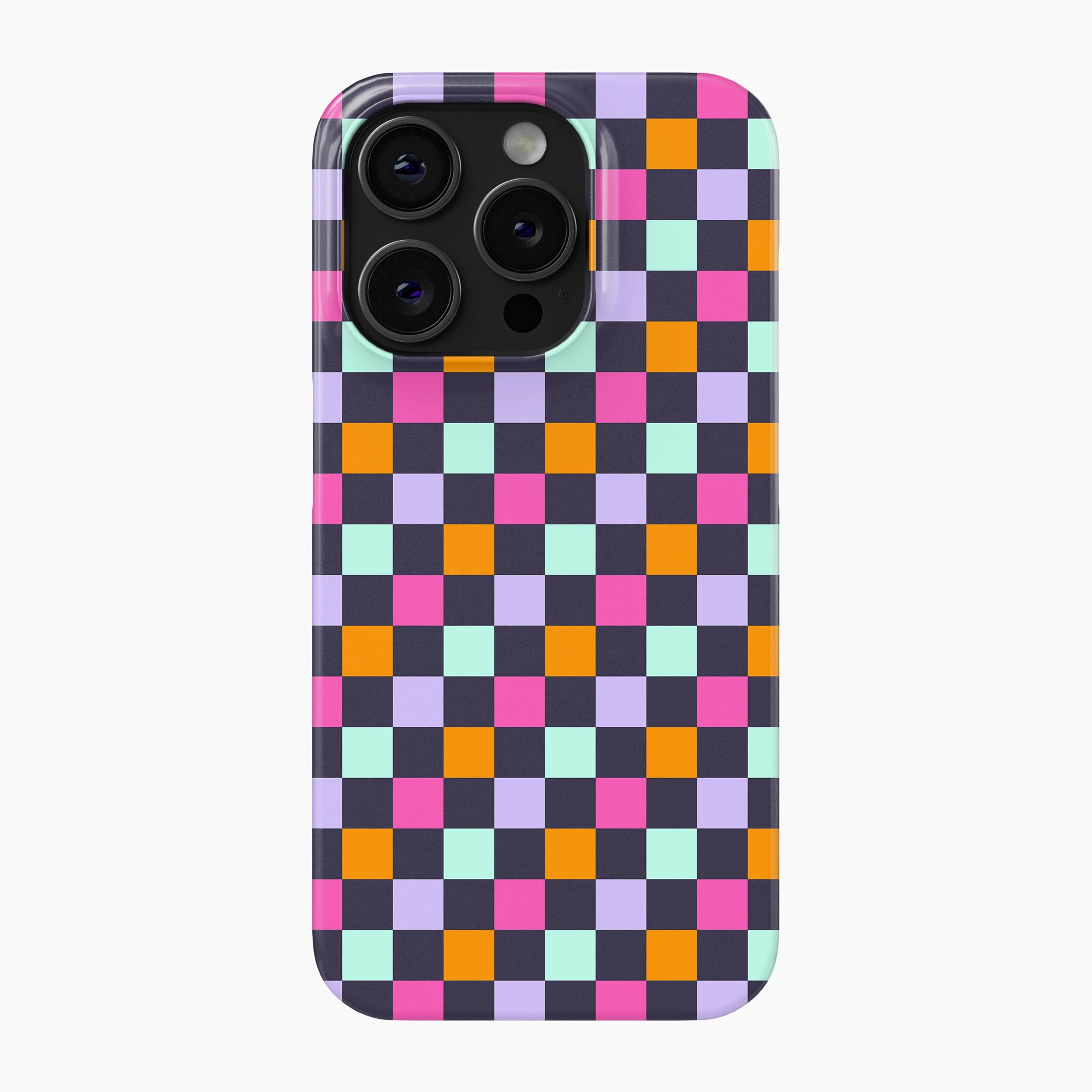 Purple, Pink, Orange Check - Snap Phone Case