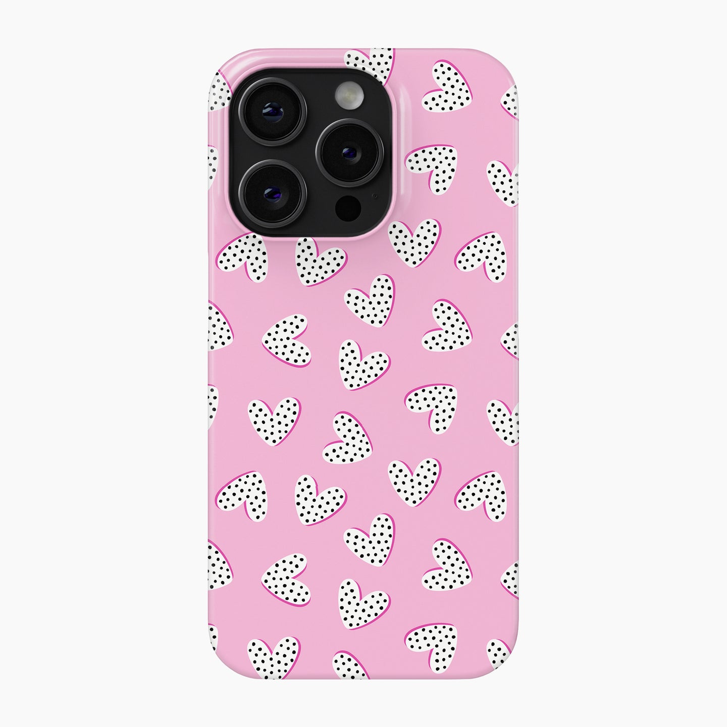 Pink Dotted Hearts - Snap Phone Case