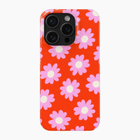 Red with Pink Daisy - Snap Phone Case