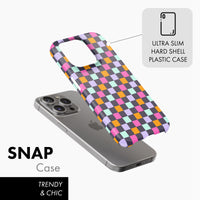 Purple, Pink, Orange Check - Snap Phone Case