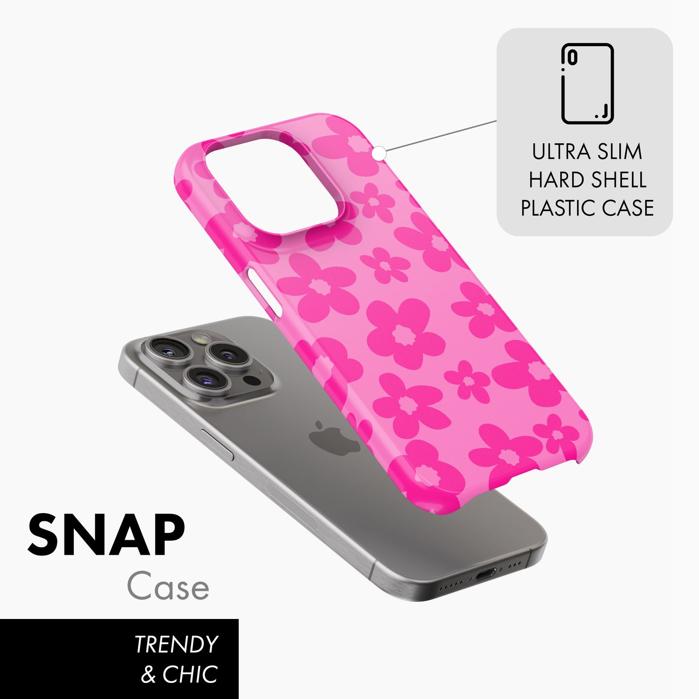 Pop Pink Daisy - Snap Phone Case