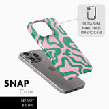 Pink & Green Lines - Snap Phone Case