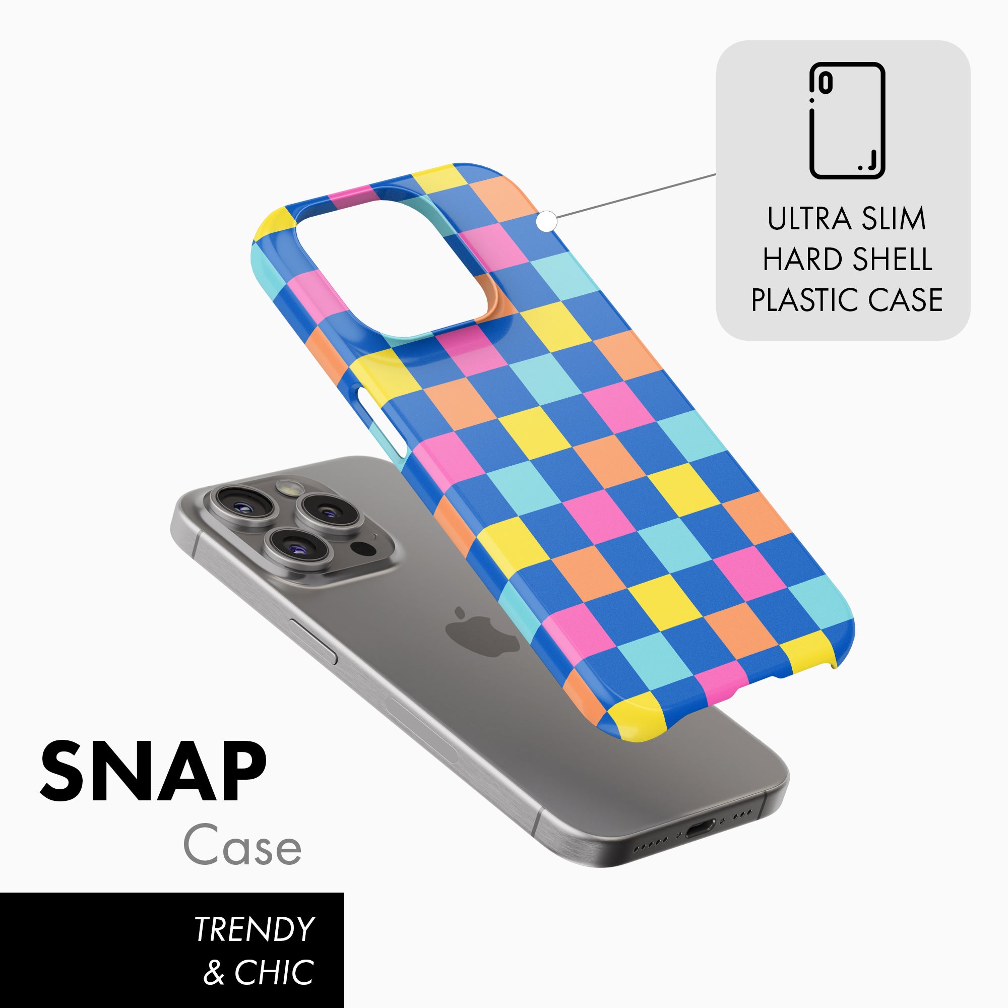 Bright Checkers - Snap Phone Case