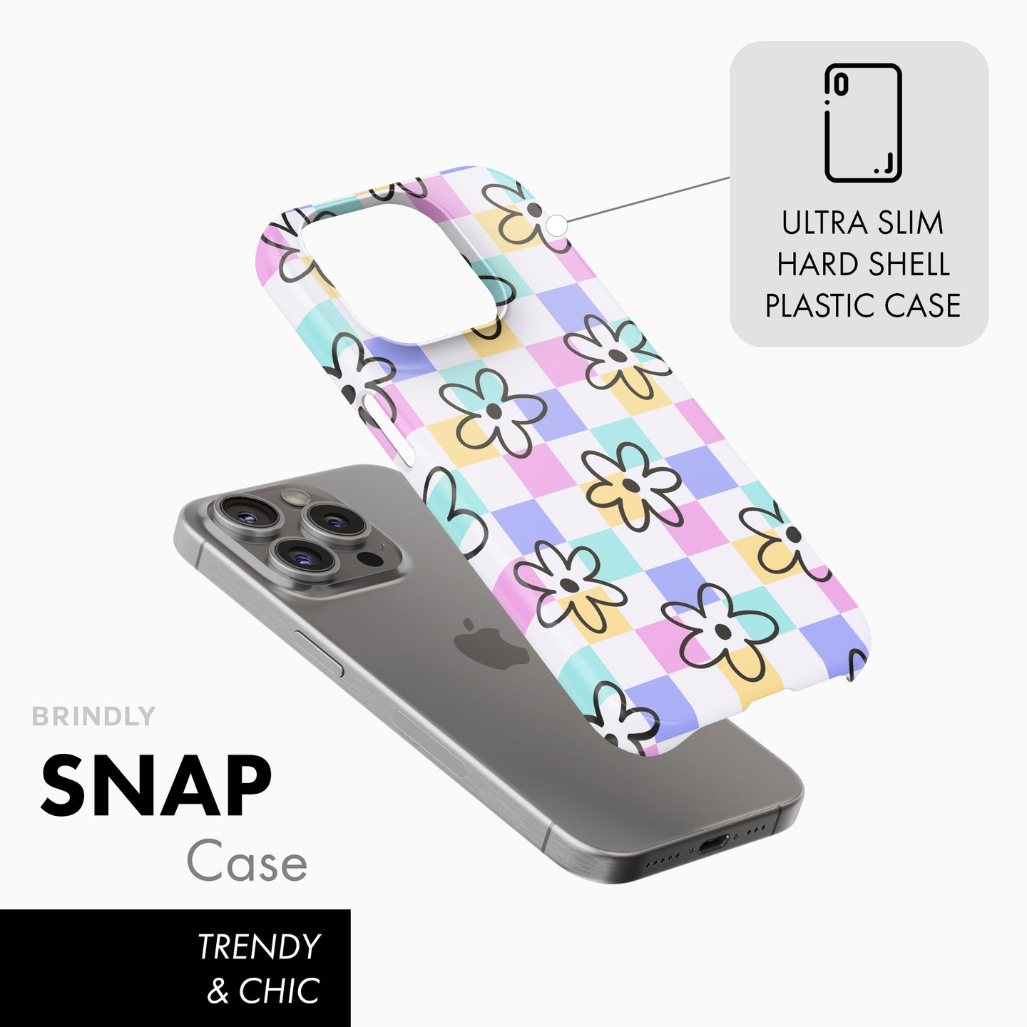 Checked Daisy - Snap Phone Case