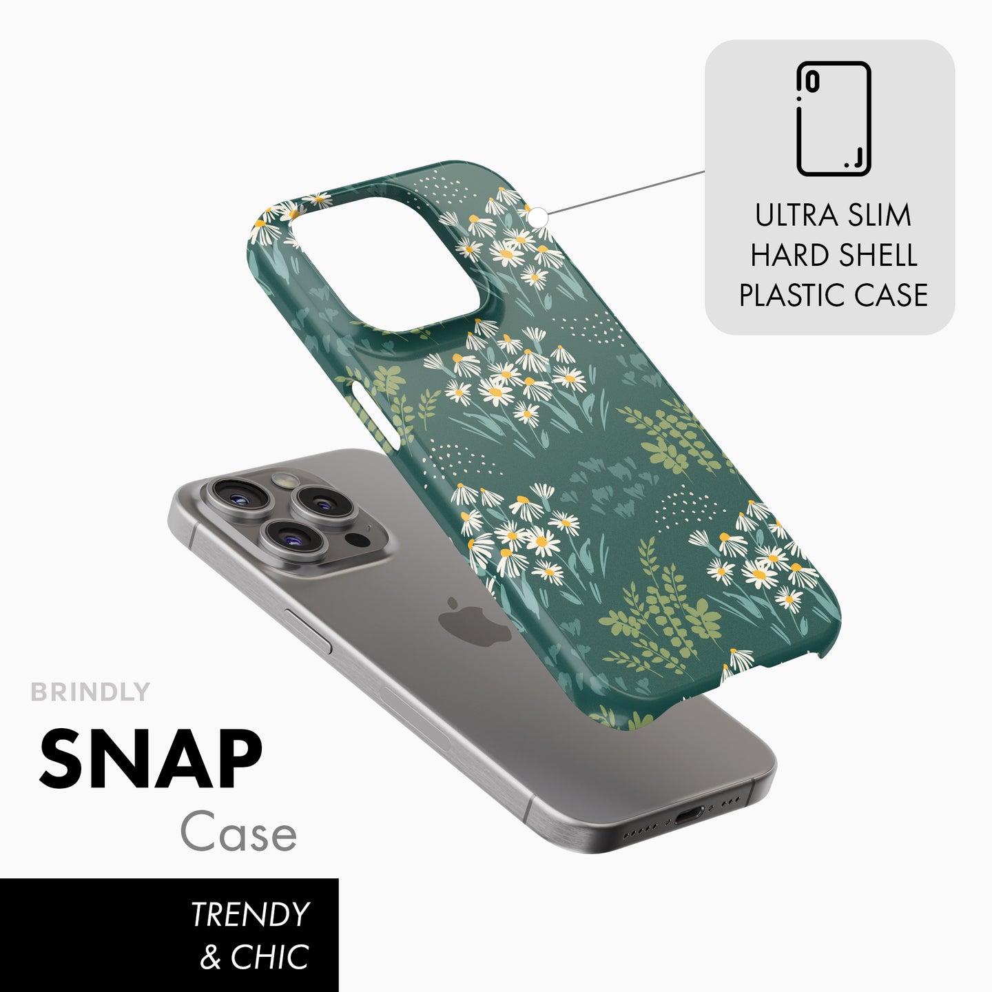 Emerald Green Meadow - Snap Phone Case