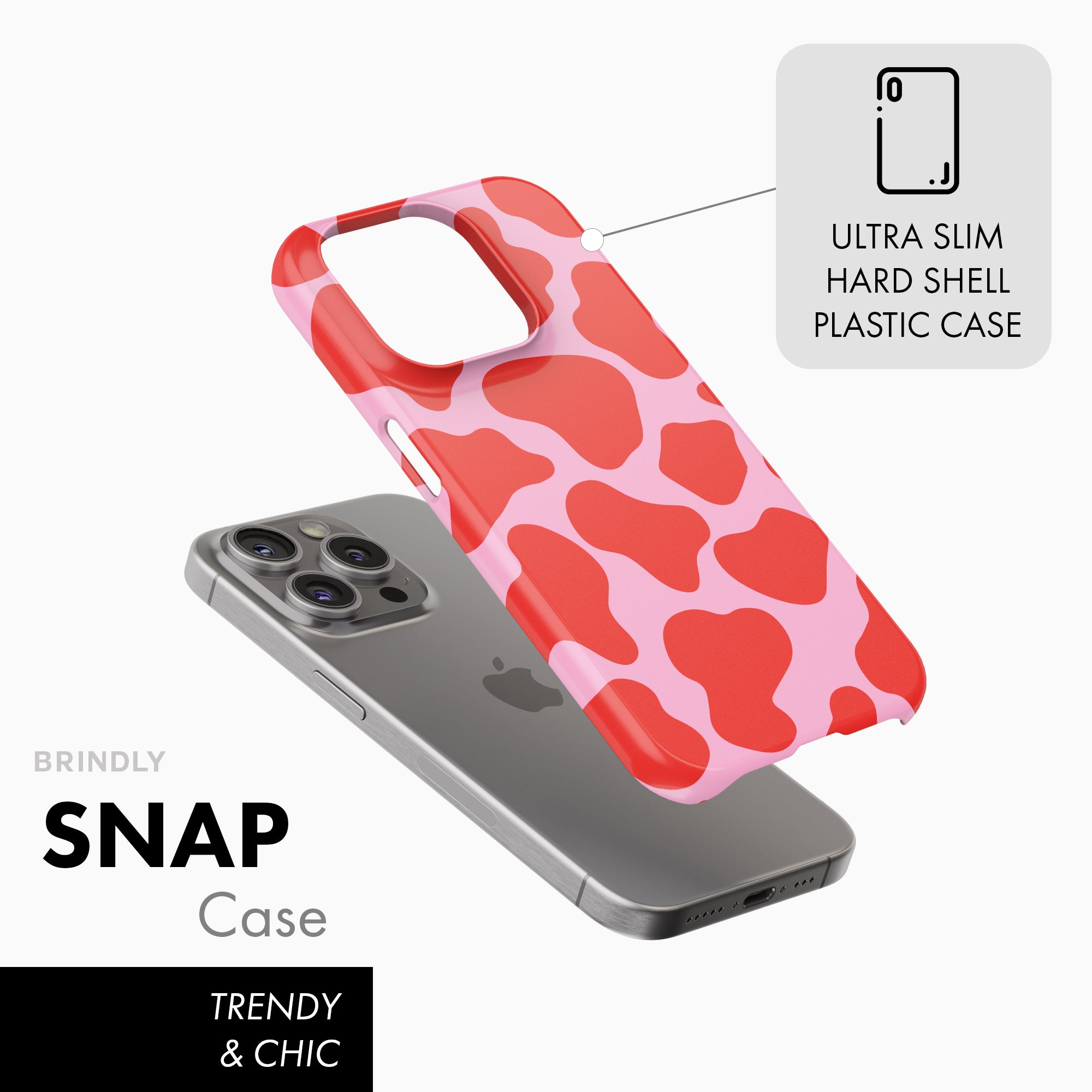 Red & Pink Cow Print - Snap Phone Case