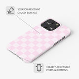 Pastel Pink Check - Snap Phone Case