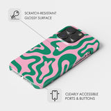 Pink & Green Lines - Snap Phone Case