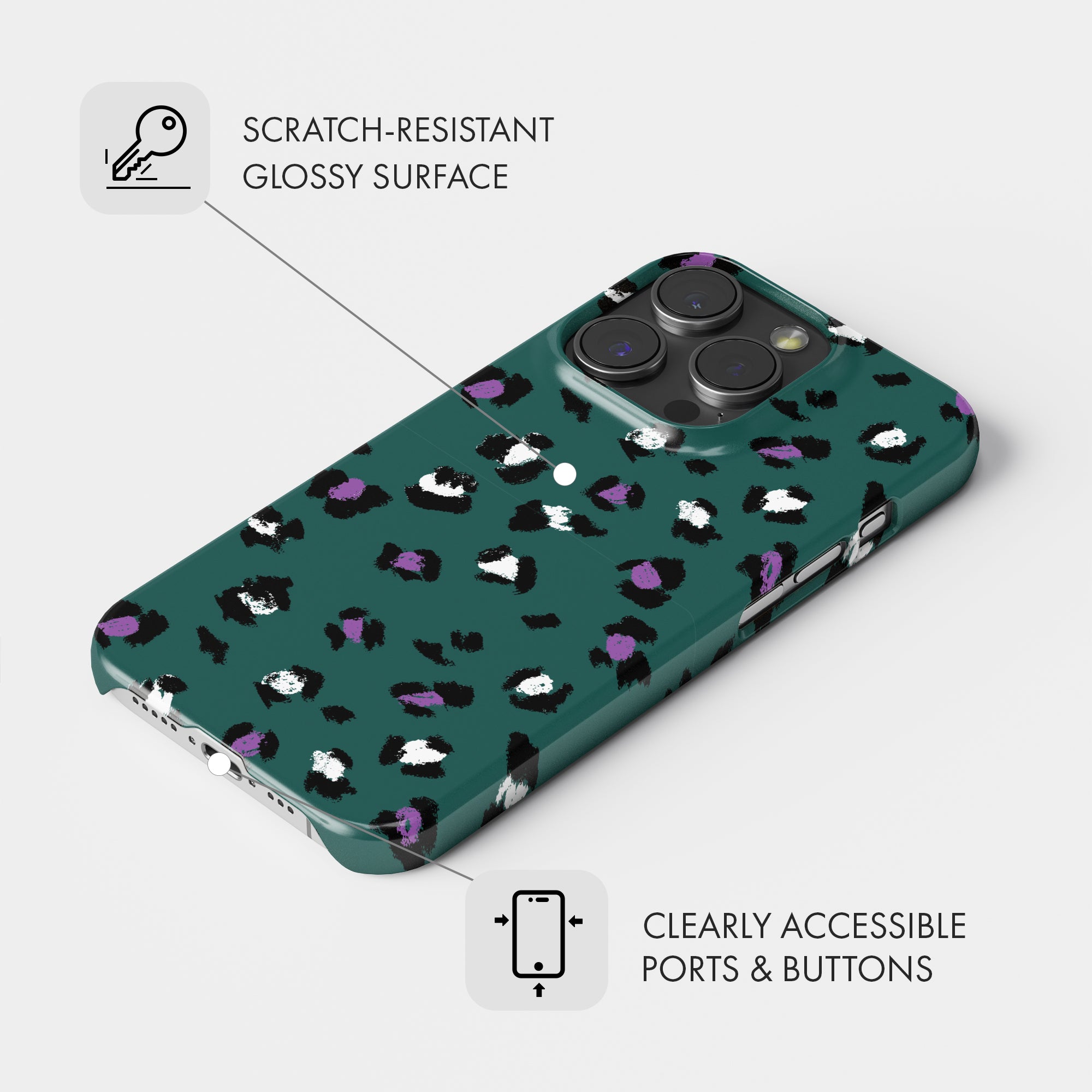 Green Leopard - Snap Phone Case