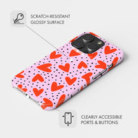 Dotty Hearts - Snap Phone Case