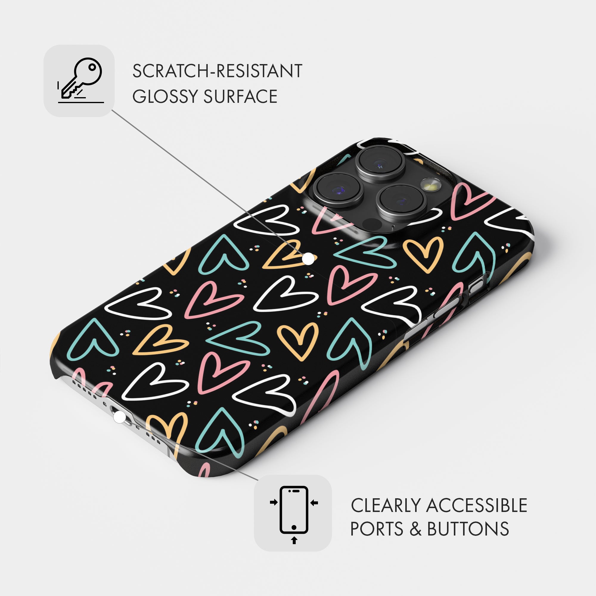 Neon Hearts - Snap Phone Case