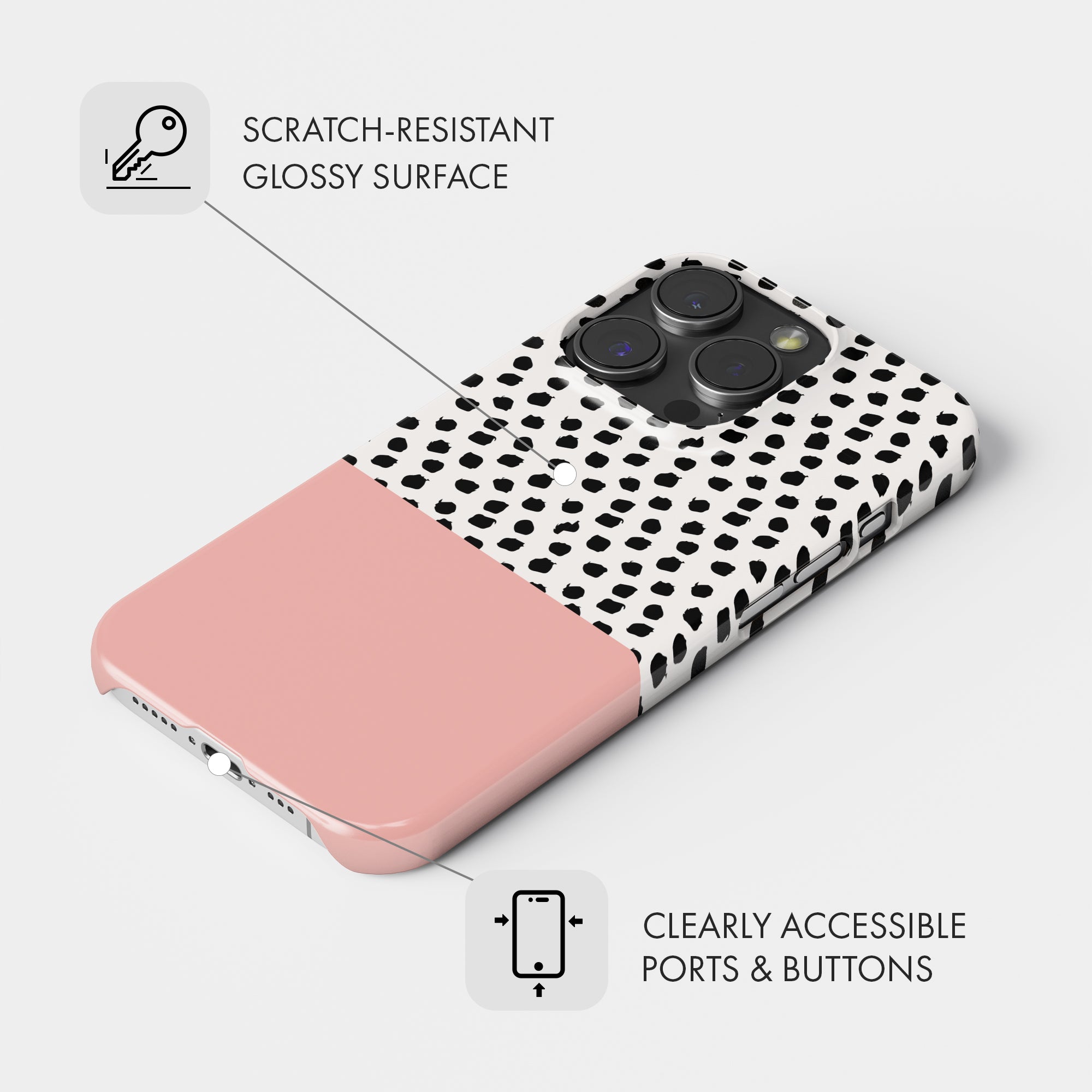 Blush Pink Polka Dot - Snap Phone Case