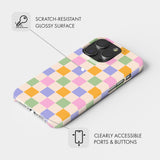 Pastel Checks - Snap Phone Case