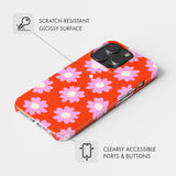 Red with Pink Daisy - Snap Phone Case