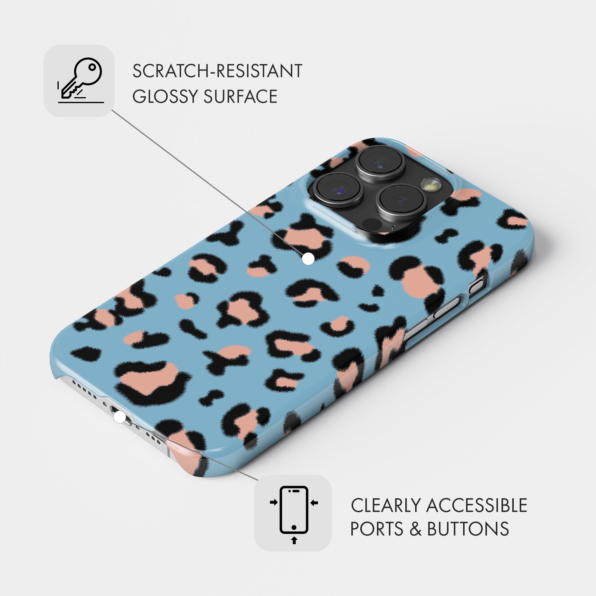 Blue Leopard Print - Snap Phone Case