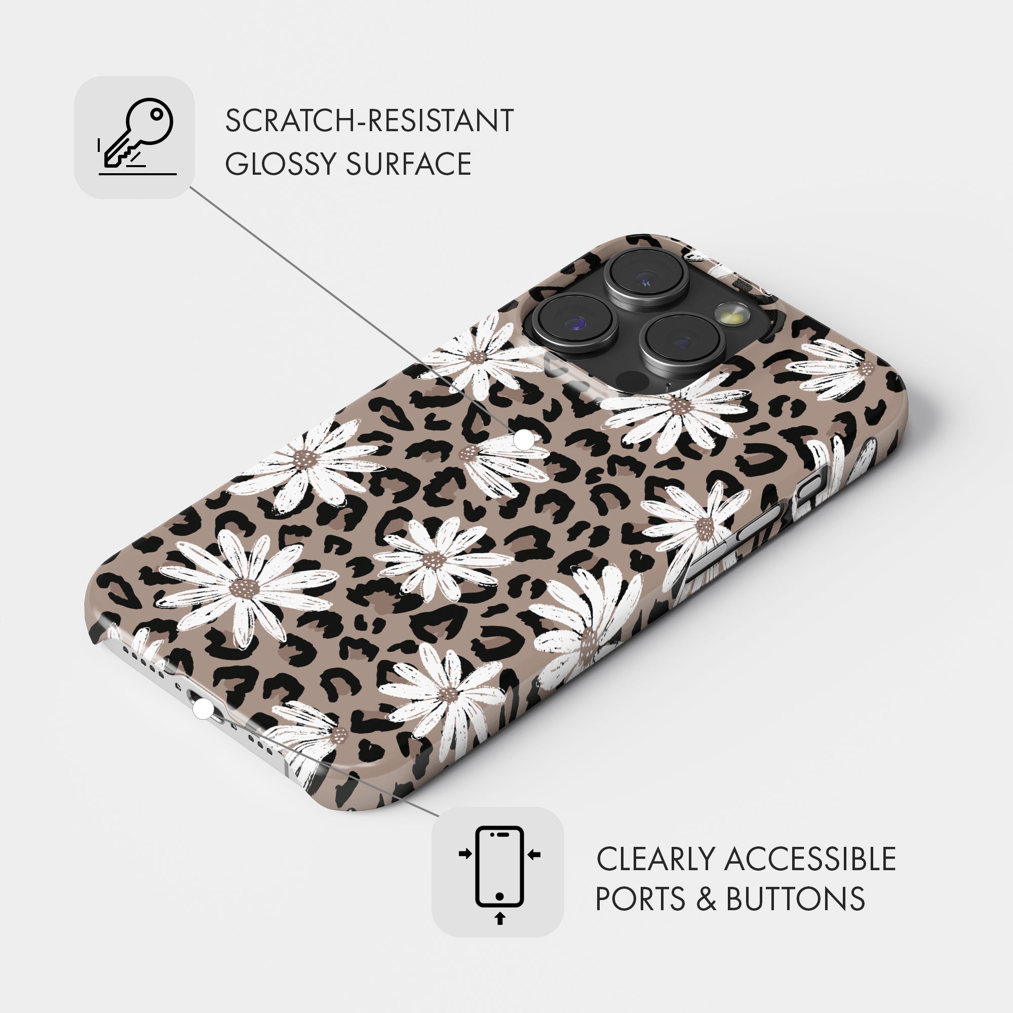 Leopard Daisy - Snap Phone Case