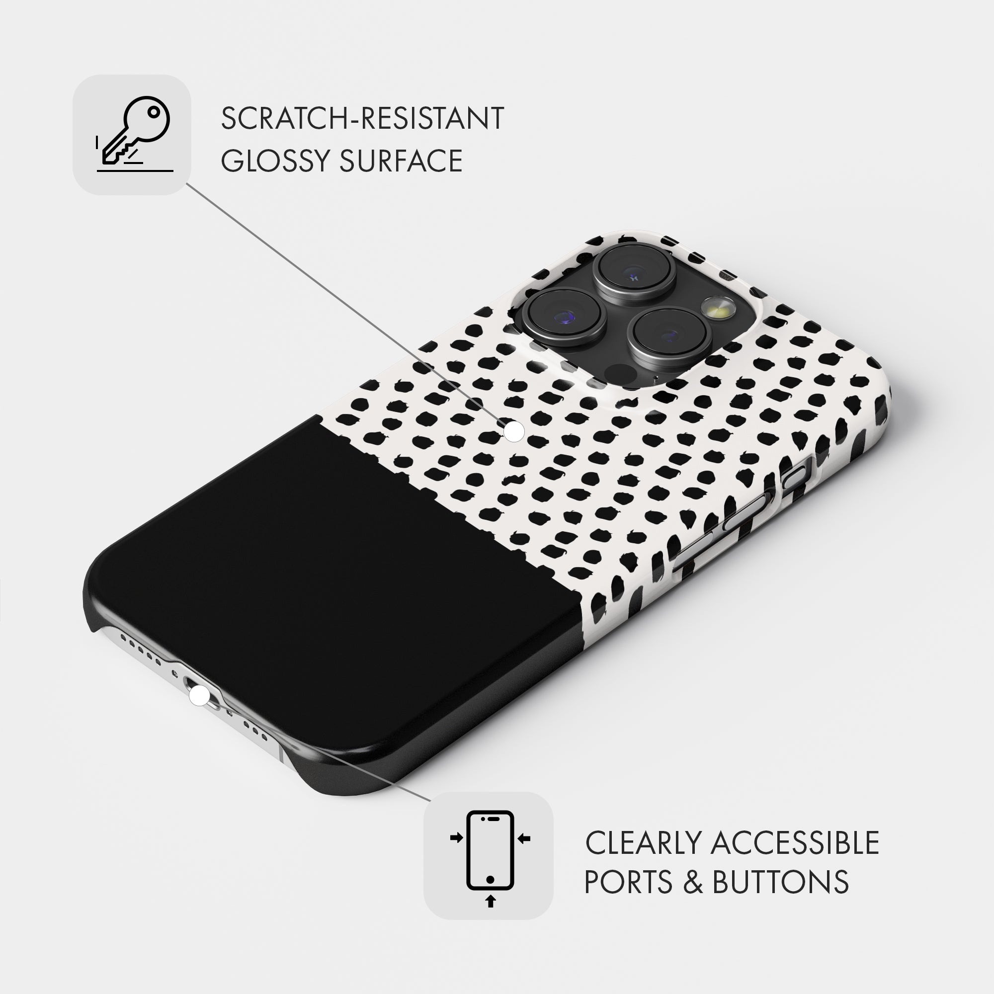 Black Polka Dot - Snap Phone Case