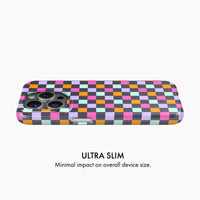 Purple, Pink, Orange Check - Snap Phone Case