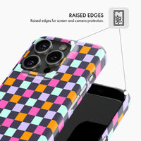 Purple, Pink, Orange Check - Snap Phone Case