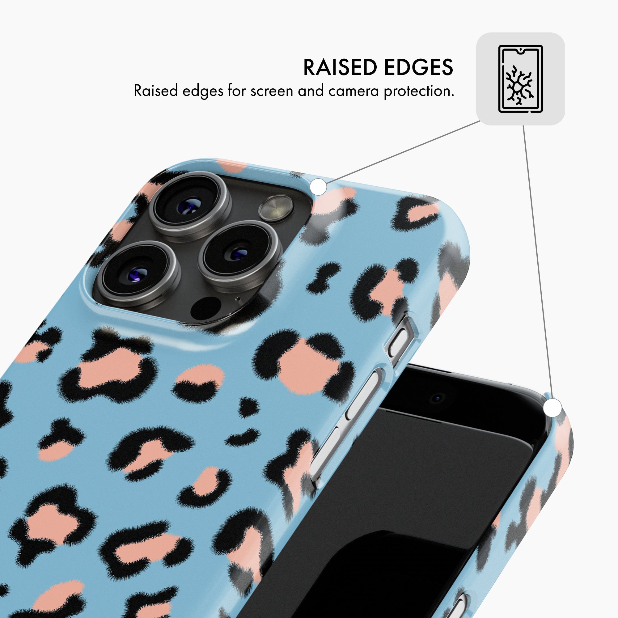 Blue Leopard Print - Snap Phone Case