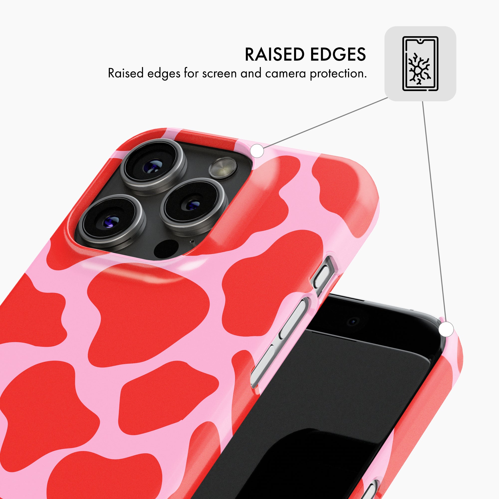 Red & Pink Cow Print - Snap Phone Case