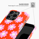 Red with Pink Daisy - Snap Phone Case