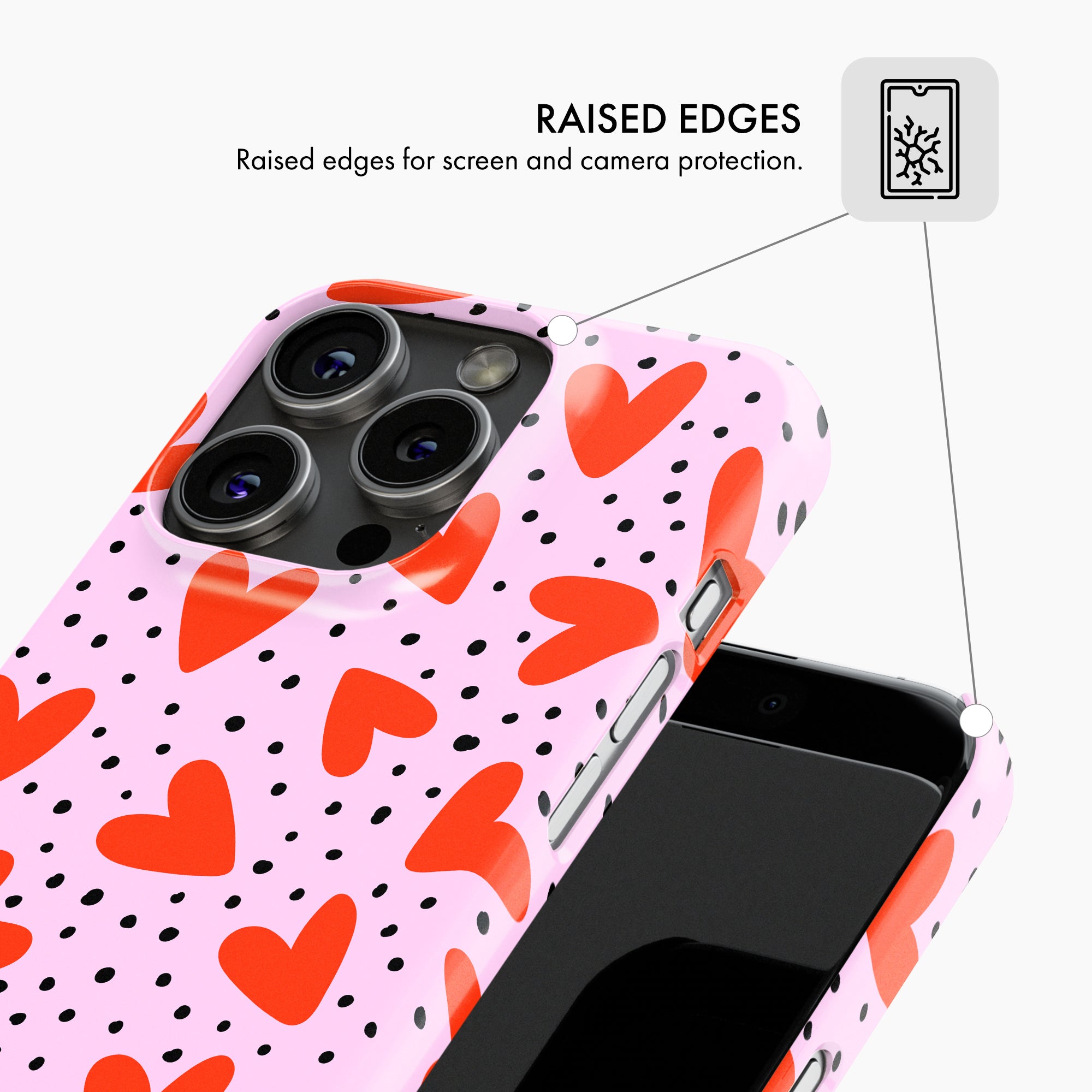 Dotty Hearts - Snap Phone Case