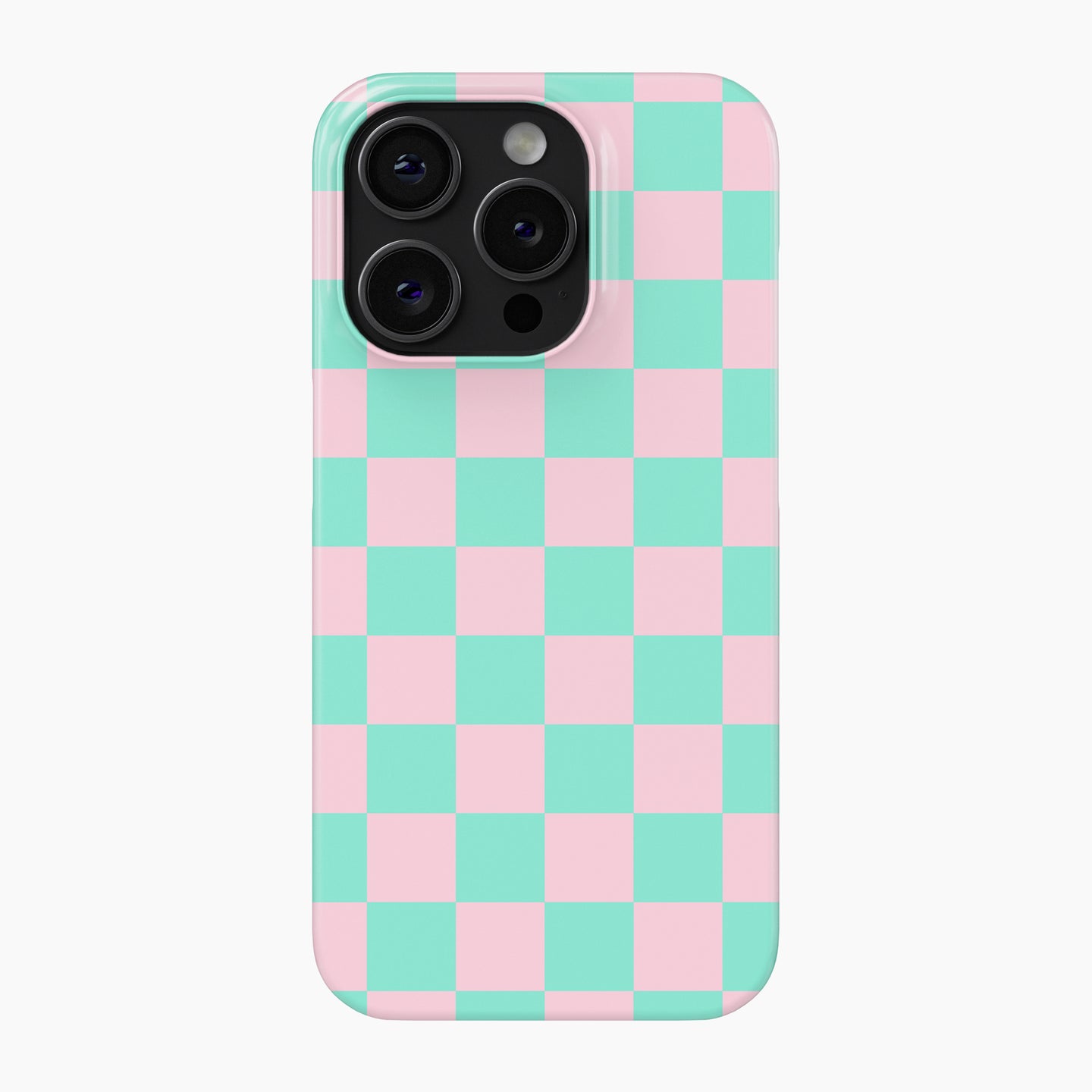 Minty Pink Check - Snap Phone Case