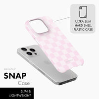 Pastel Pink Check - Snap Phone Case