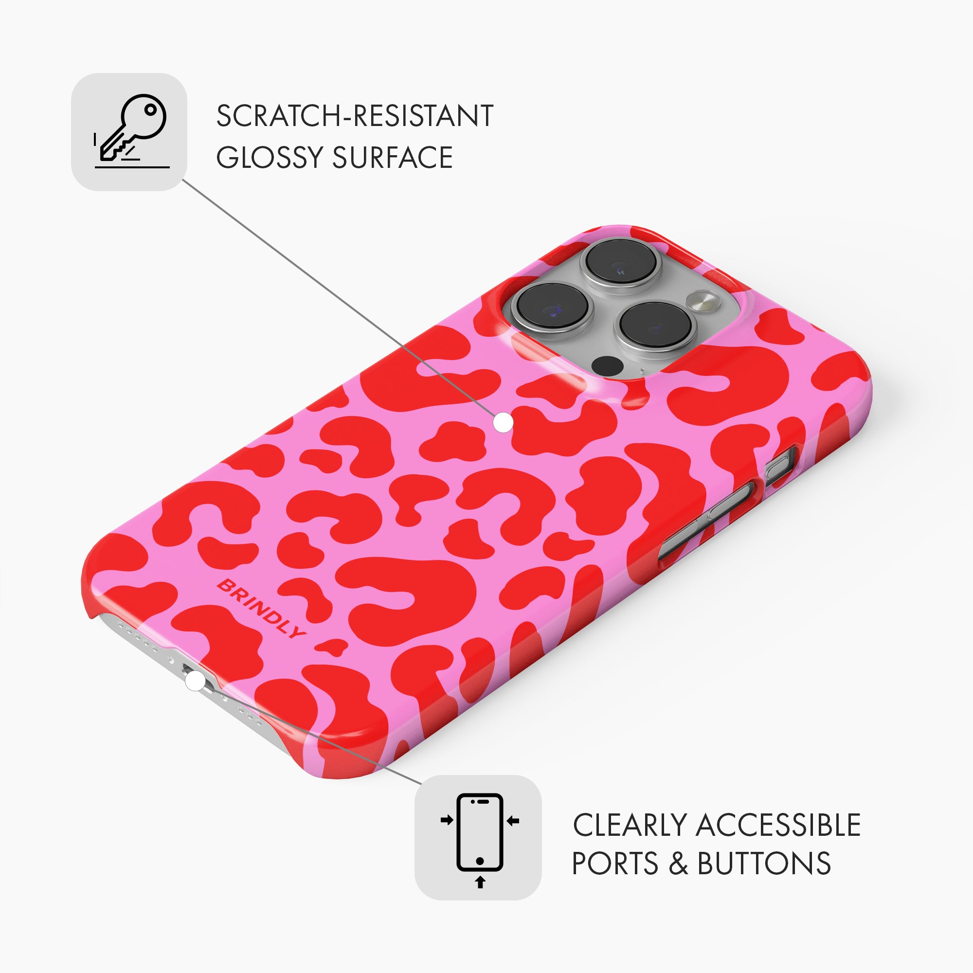 Red & Pink Leopard - Snap Phone Case