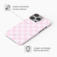 Pastel Pink Check - Snap Phone Case