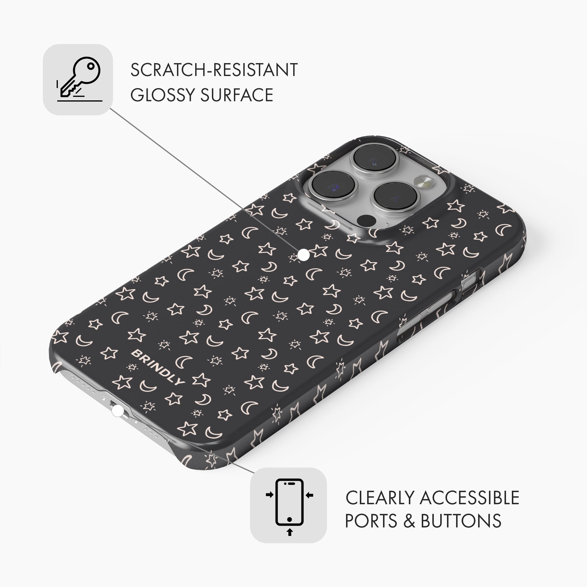 Moon & Stars - Snap Phone Case