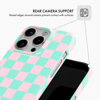 Minty Pink Check - Snap Phone Case