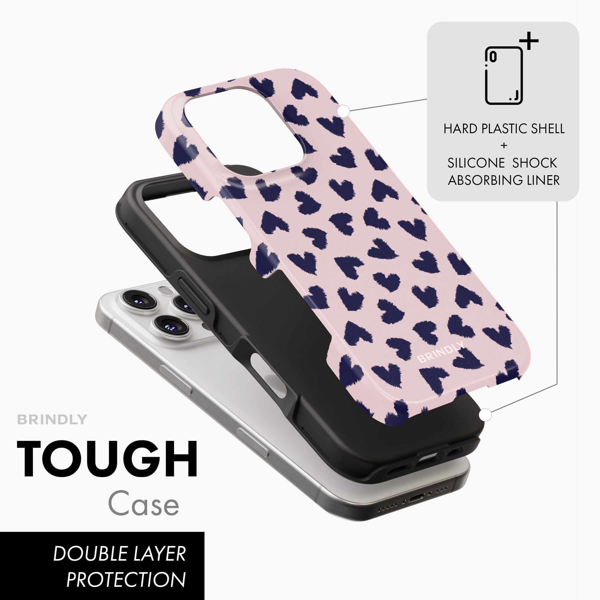 Blueberry Hearts - Tough Phone Case