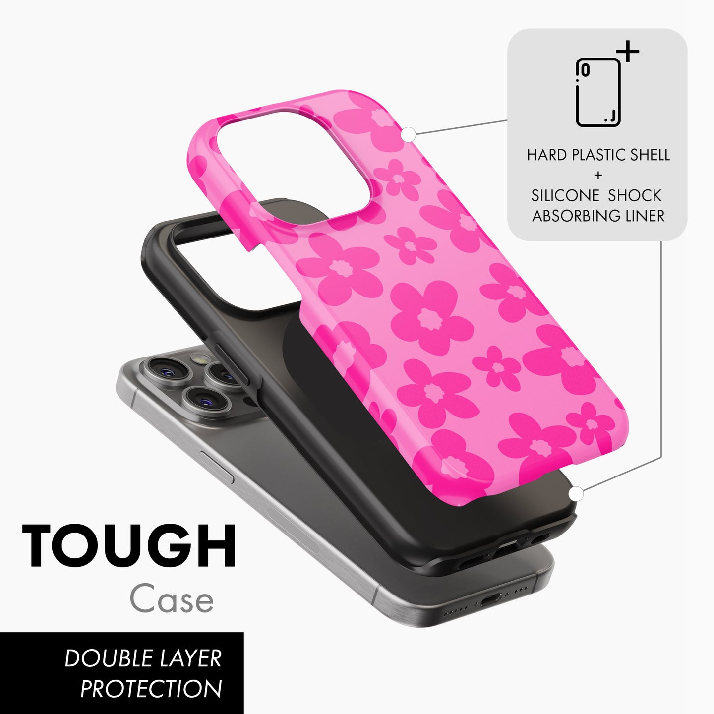 Pop Pink Daisy - Tough Phone Case