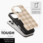 Oatmeal Check - Tough Phone Case