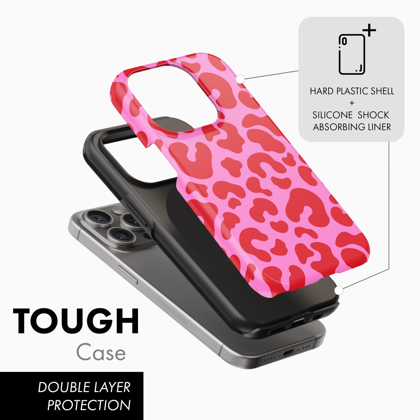 Red & Pink Leopard - Tough Phone Case