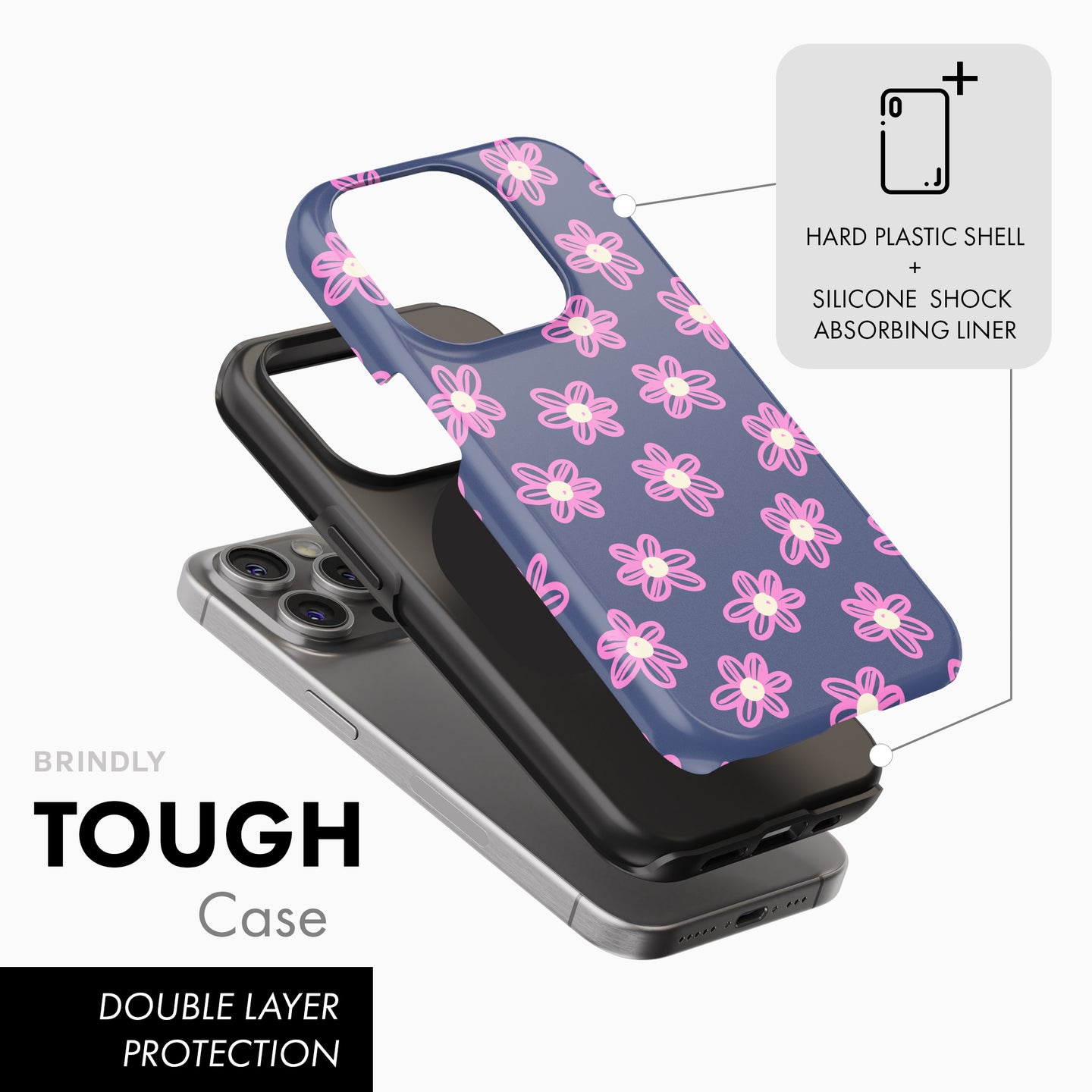 Pink Flowers - Tough Phone Case