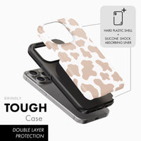 Nude Beige Cow Print - Tough Phone Case