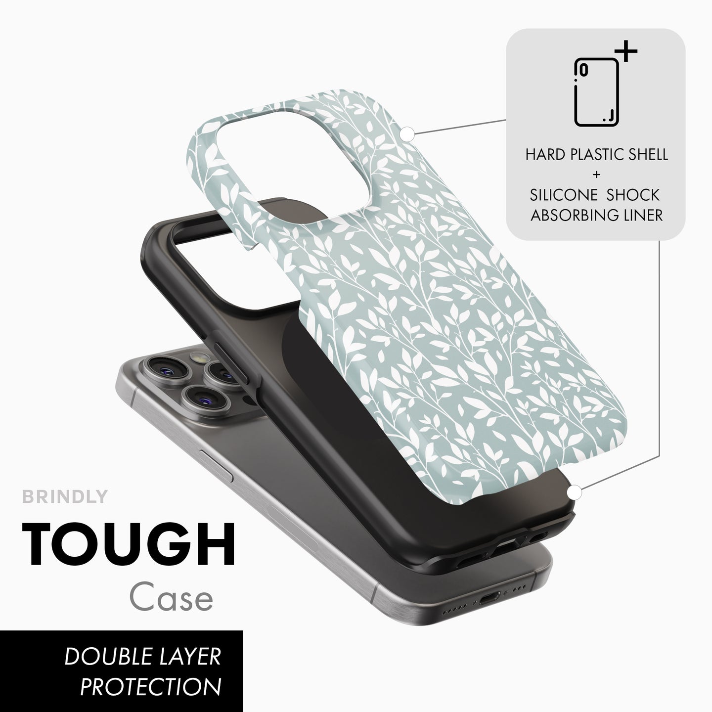 Duck Egg Floral - Tough Phone Case