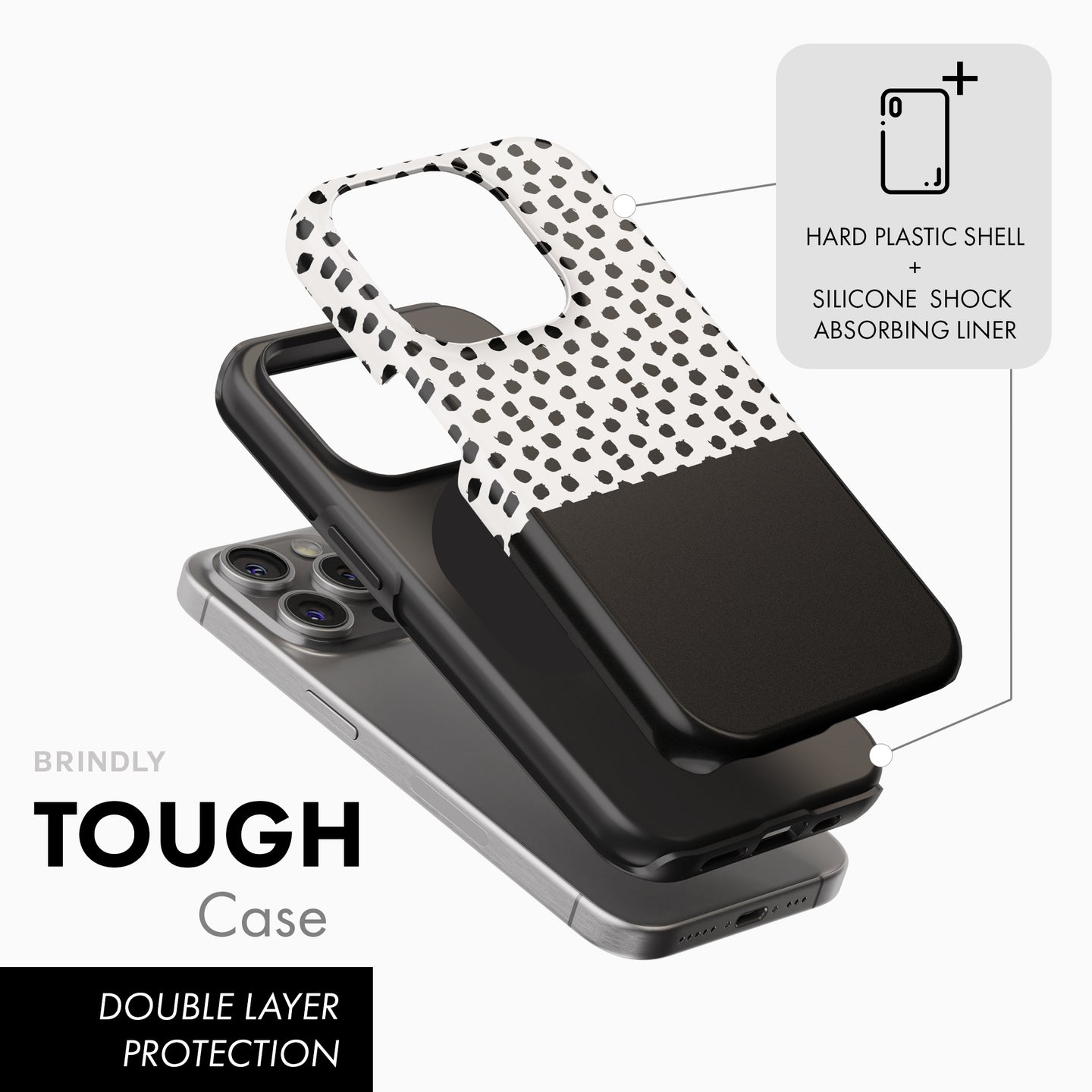 Black Polka Dot - Tough Phone Case