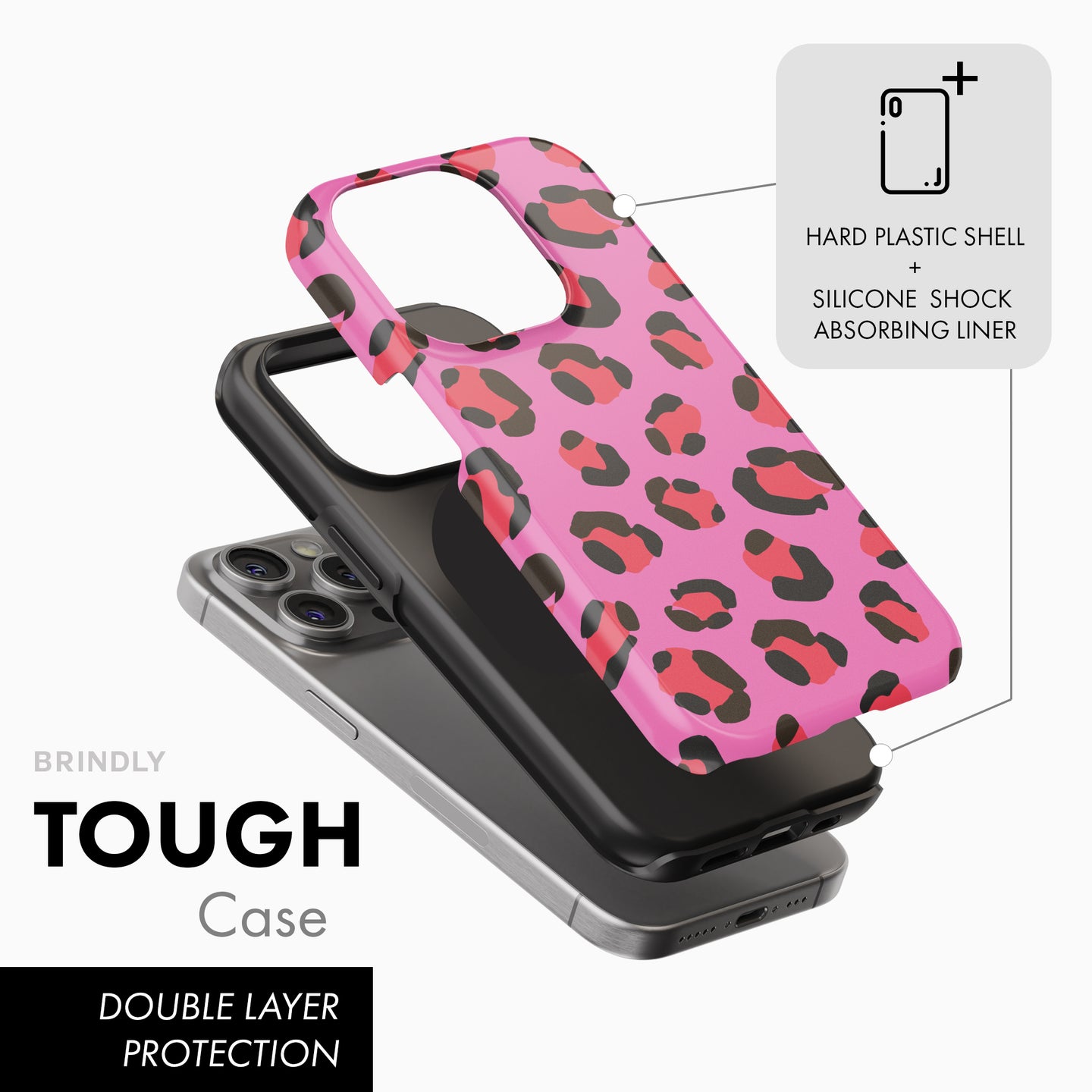 Pink & Red Leopard - Tough Phone Case