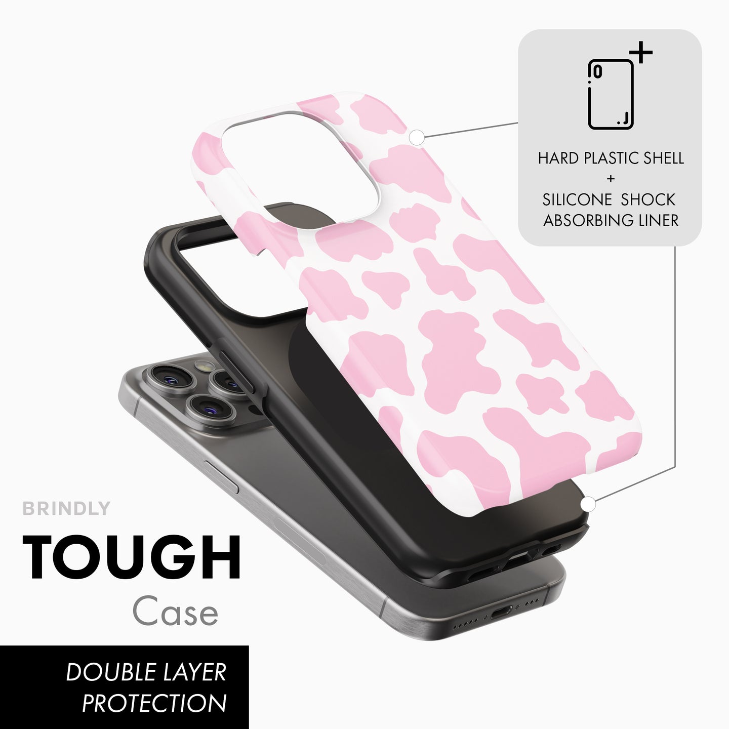 Pink Cow Print - Tough Phone Case