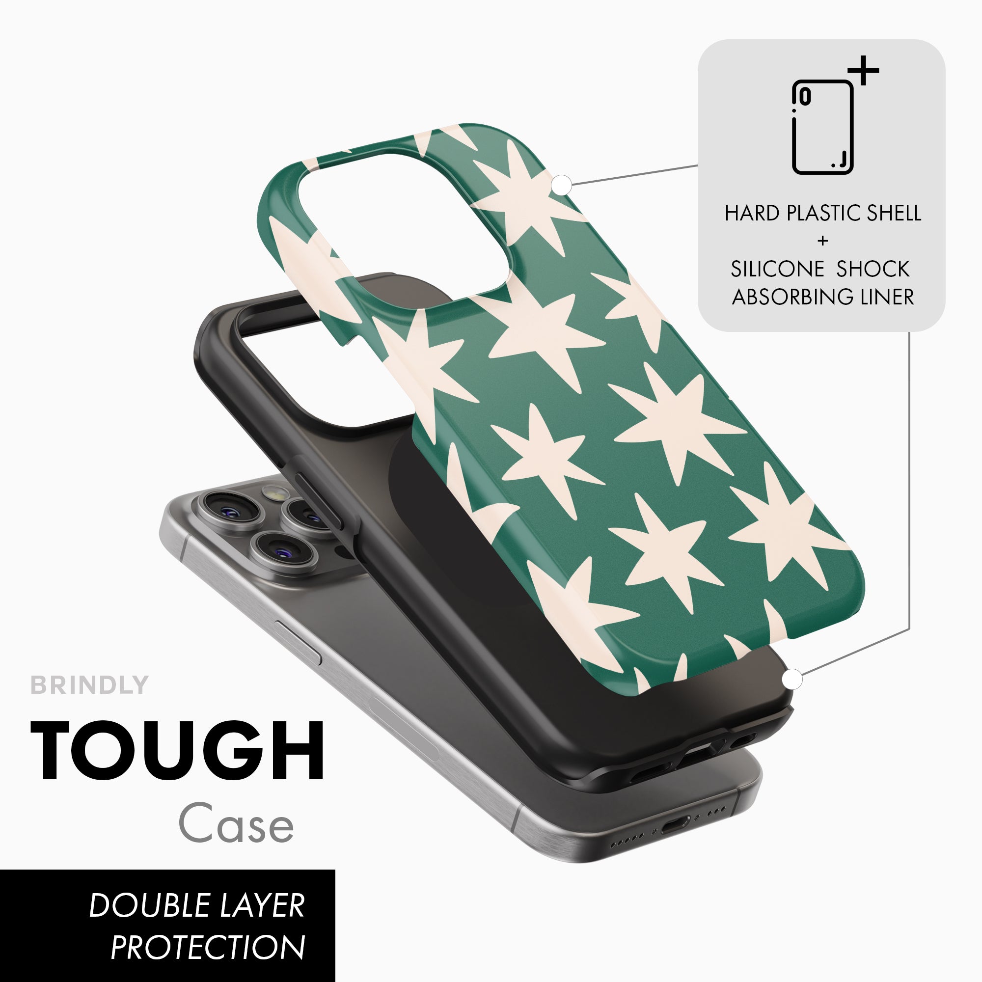 Green Stars - Tough Phone Case