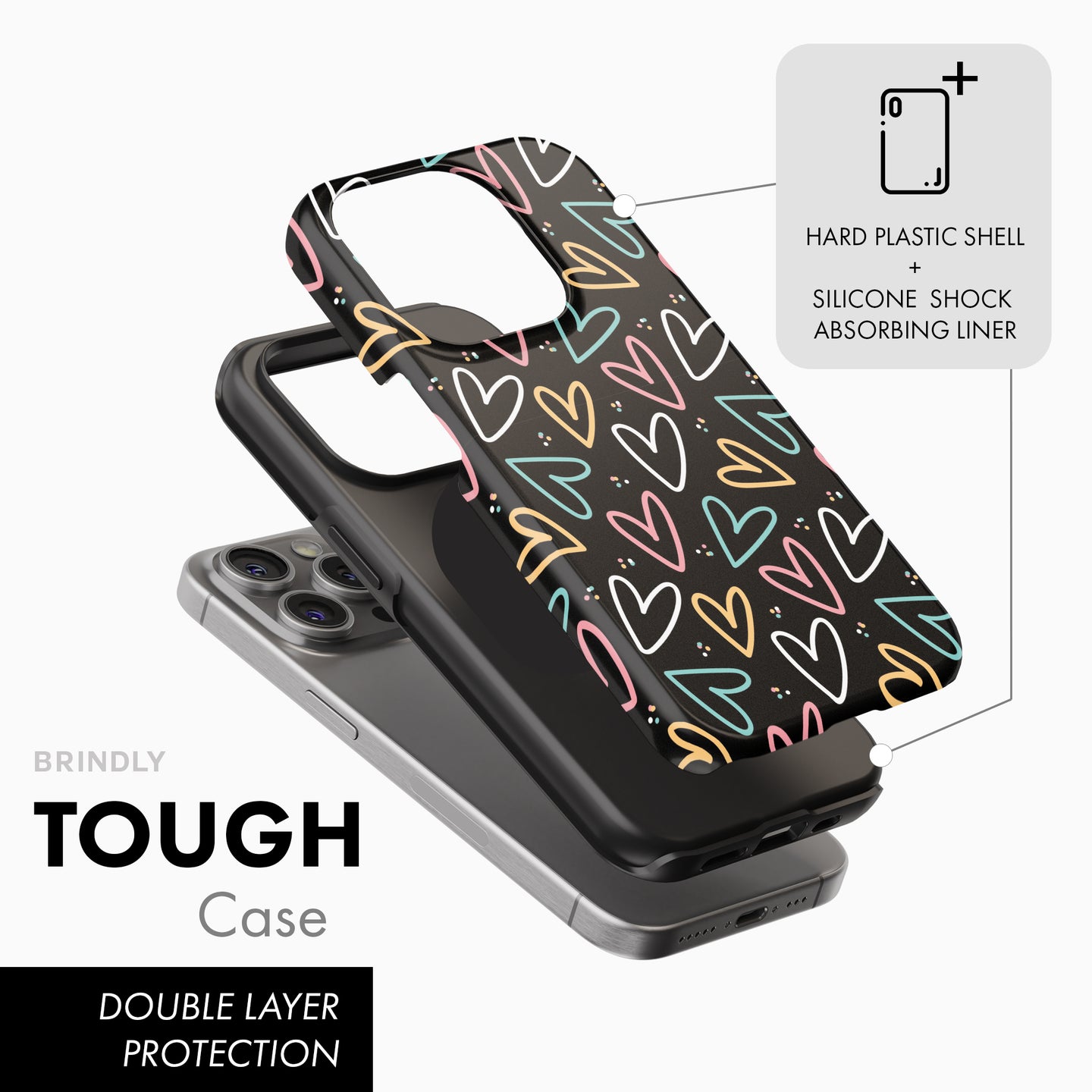 Neon Hearts - Tough Phone Case