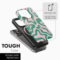 Pink & Green Lines - Tough Phone Case (MagSafe)