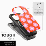 Red with Pink Daisy - Tough Phone Case (MagSafe)